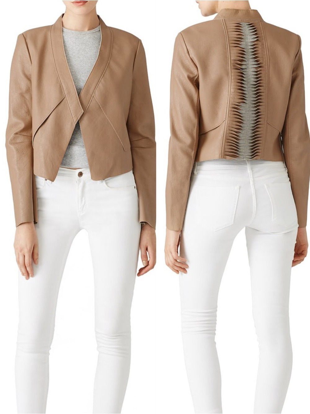 BCBGMAXAZRIA Lloyd Leather Jacket in Camel Tan